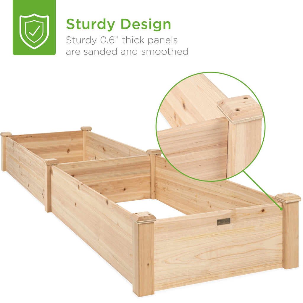 Wooden Raised Garden Bed Planter for Garden, Lawn, Yard - 8x2ft