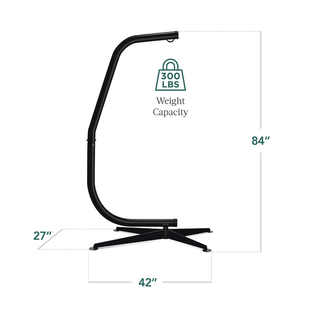 Curved Hanging Hammock C-Stand w/ All-Weather, Steel Frame - Stand Only