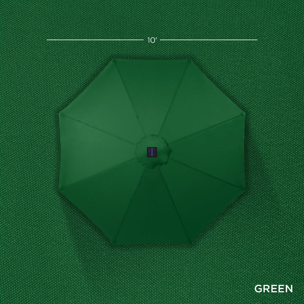 Solar LED Lighted Patio Umbrella w/ Tilt Adjustment, UV-Resistant - 10ft