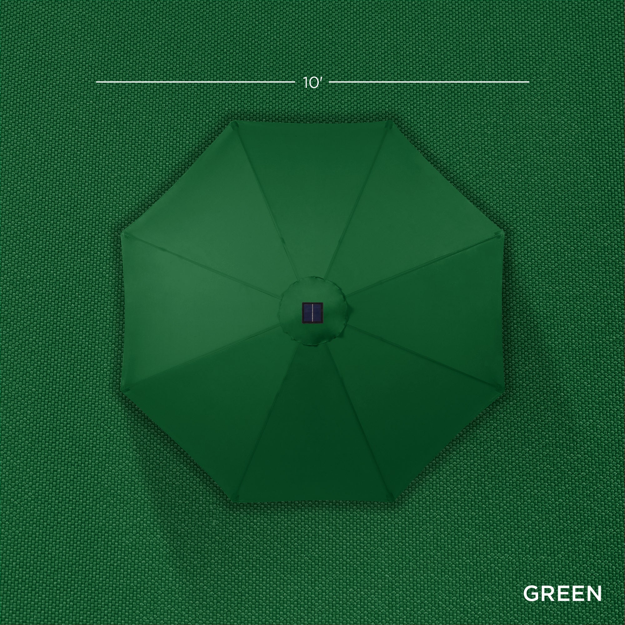 Solar LED Lighted Patio Umbrella w/ Tilt Adjustment, UV-Resistant - 10ft