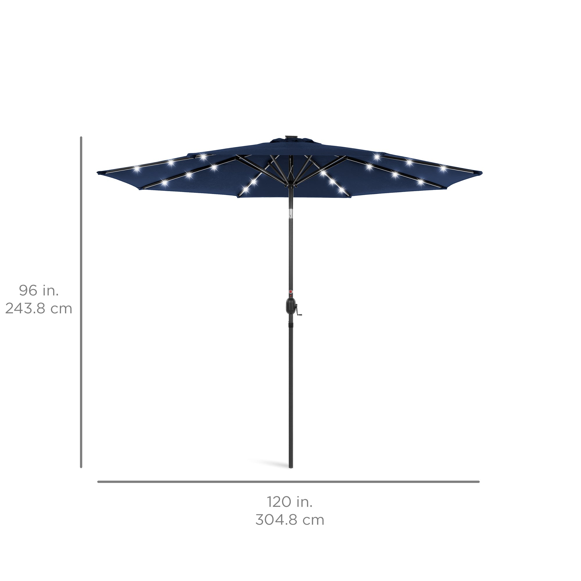 Solar LED Lighted Patio Umbrella w/ Tilt Adjustment, UV-Resistant - 10ft