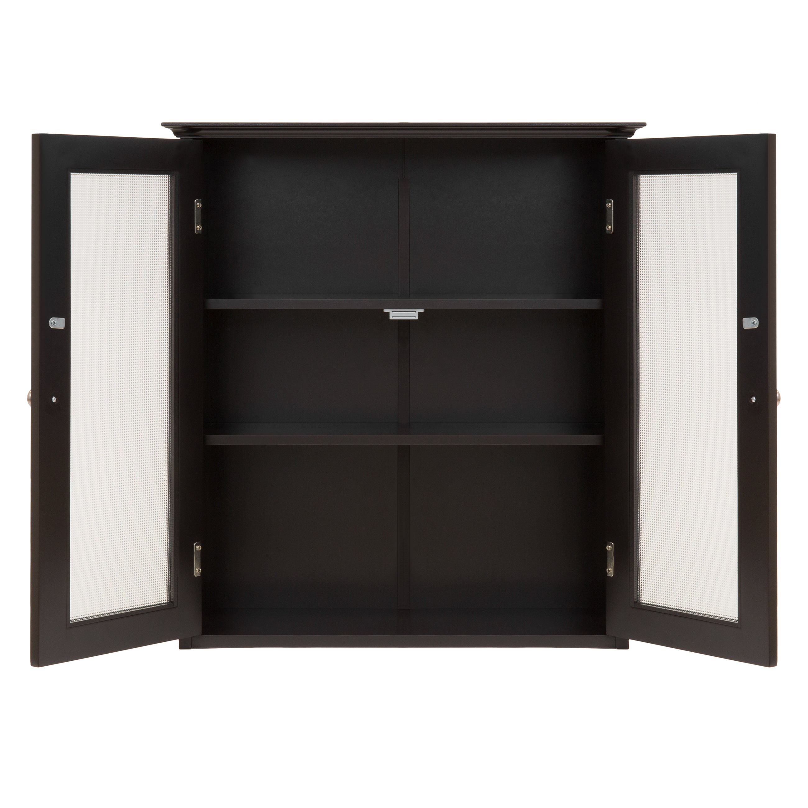 Bathroom Wall Storage Medicine Cabinet w/ Tempered Glass Double Doors