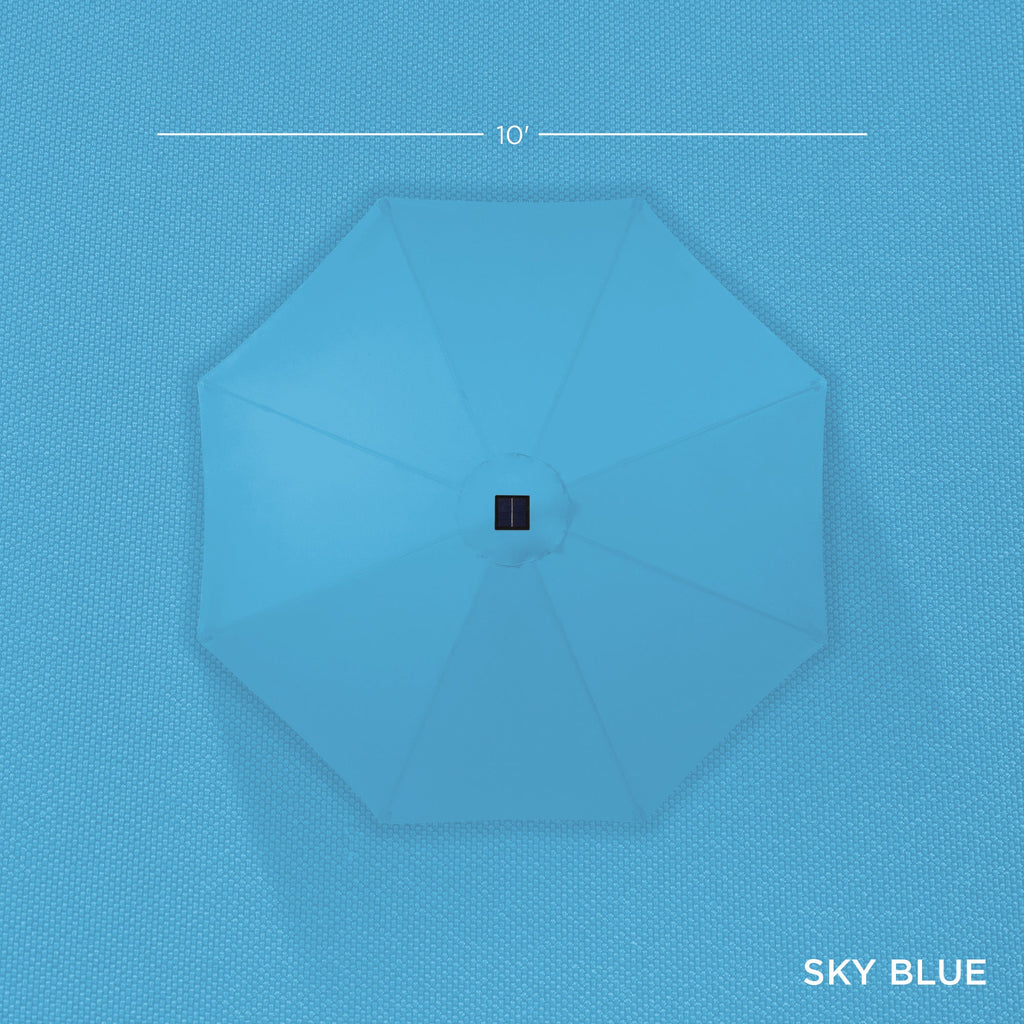 Solar LED Lighted Patio Umbrella w/ Tilt Adjustment, UV-Resistant - 10ft