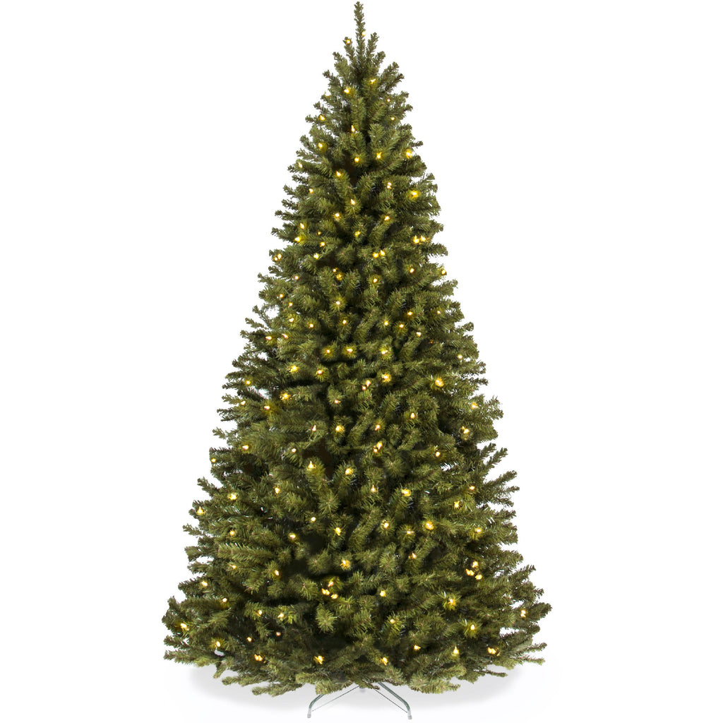 Pre-Lit Artificial Green Spruce Christmas Tree, w/Easy Assembly