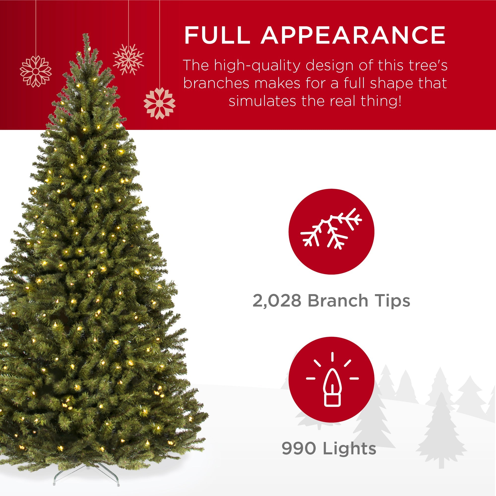 Pre-Lit Artificial Green Spruce Christmas Tree, w/Easy Assembly