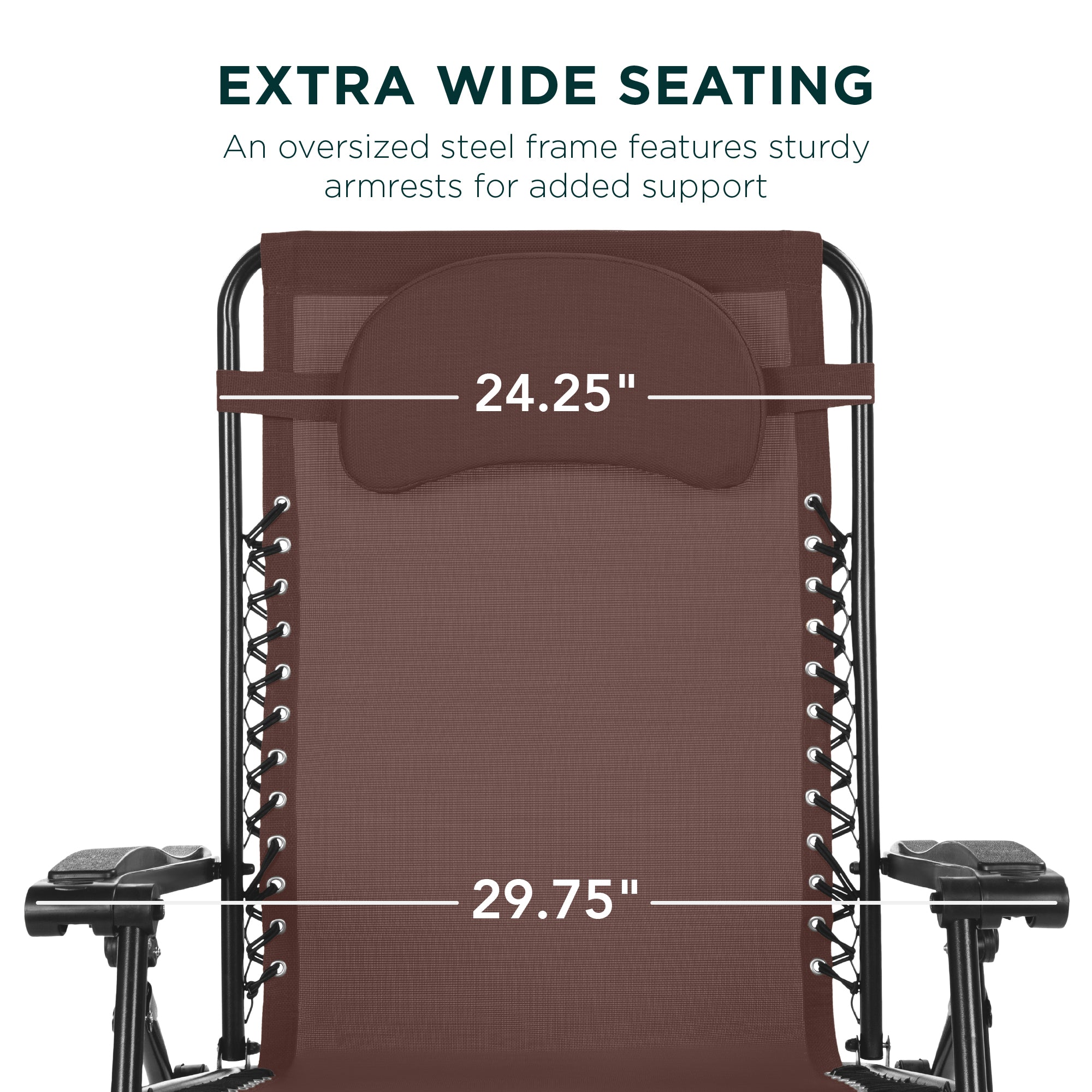 Oversized Reclining Zero Gravity Chair Lounger w/ Cup Holder, Pillow