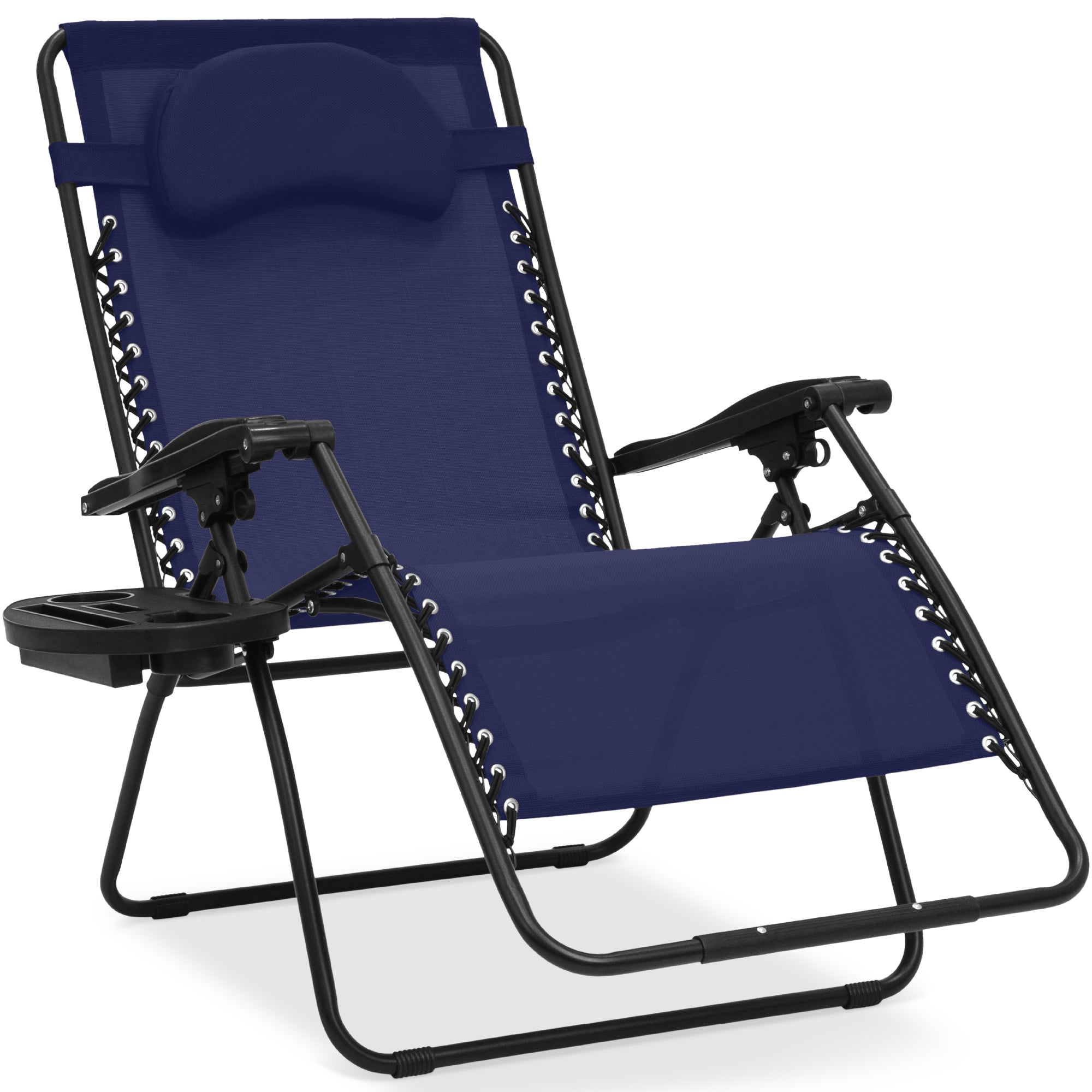 Oversized Reclining Zero Gravity Chair Lounger w/ Cup Holder, Pillow