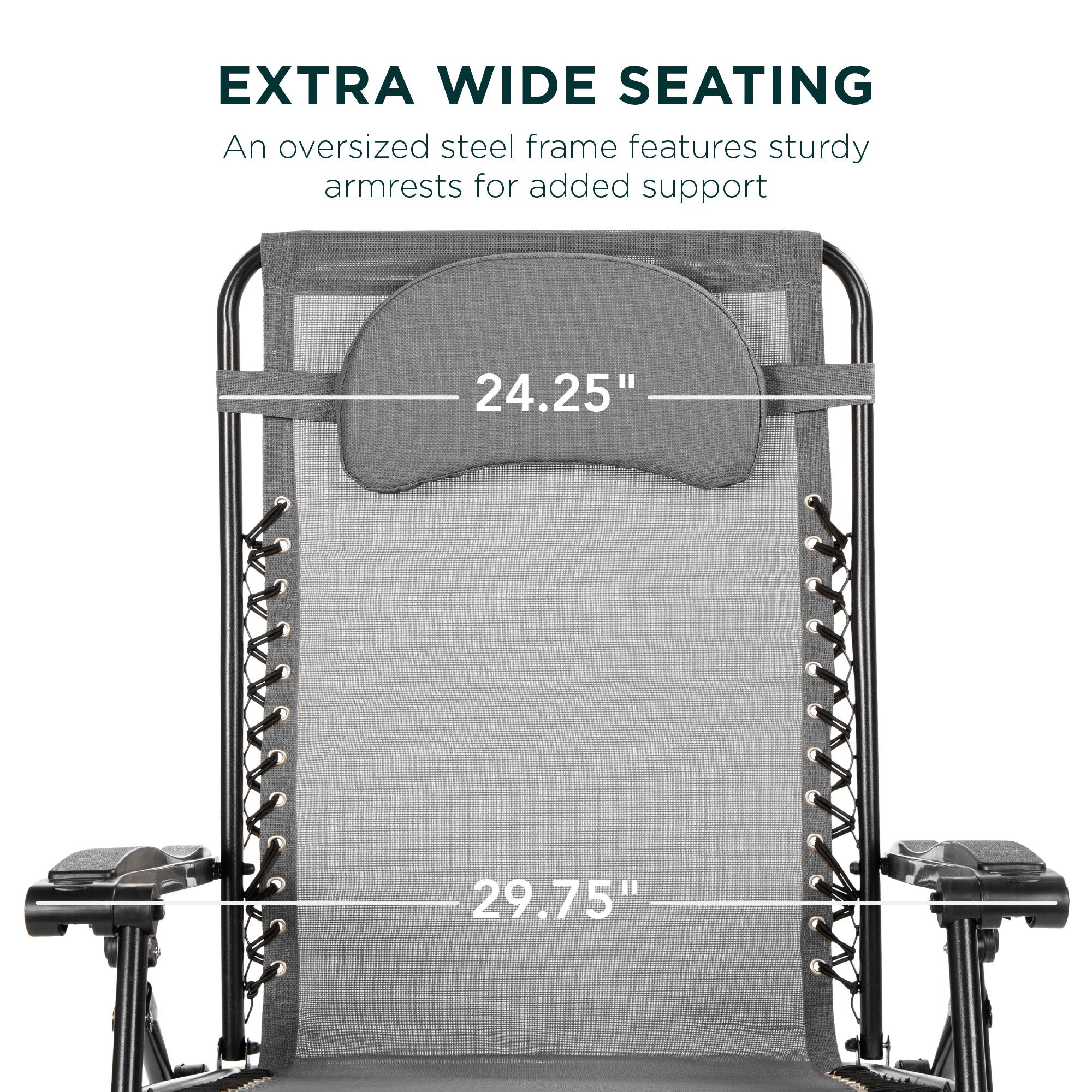 Oversized Reclining Zero Gravity Chair Lounger w/ Cup Holder, Pillow