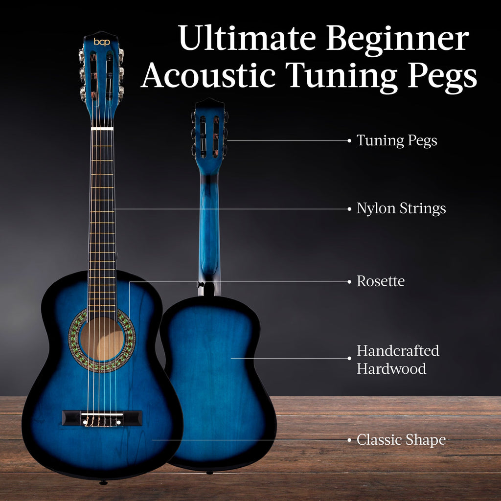 Kids Acoustic Guitar Beginner Starter Kit w/ Carrying Case - 30in