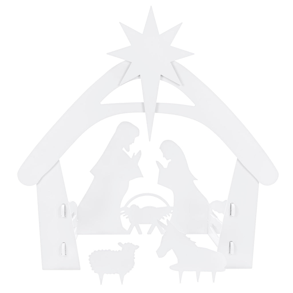 Christmas Nativity Scene Yard Decoration w/ Water Resistant PVC