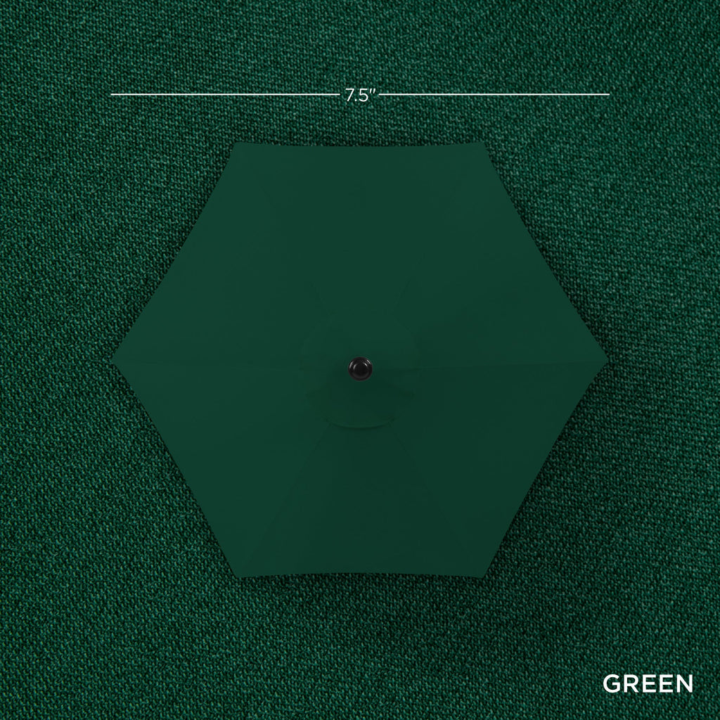 Outdoor Solar Patio Umbrella w/ Push Button Tilt, Crank Lift - 7.5ft