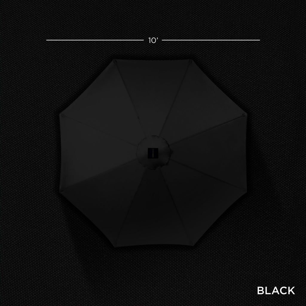 Solar LED Lighted Patio Umbrella w/ Tilt Adjustment, UV-Resistant - 10ft