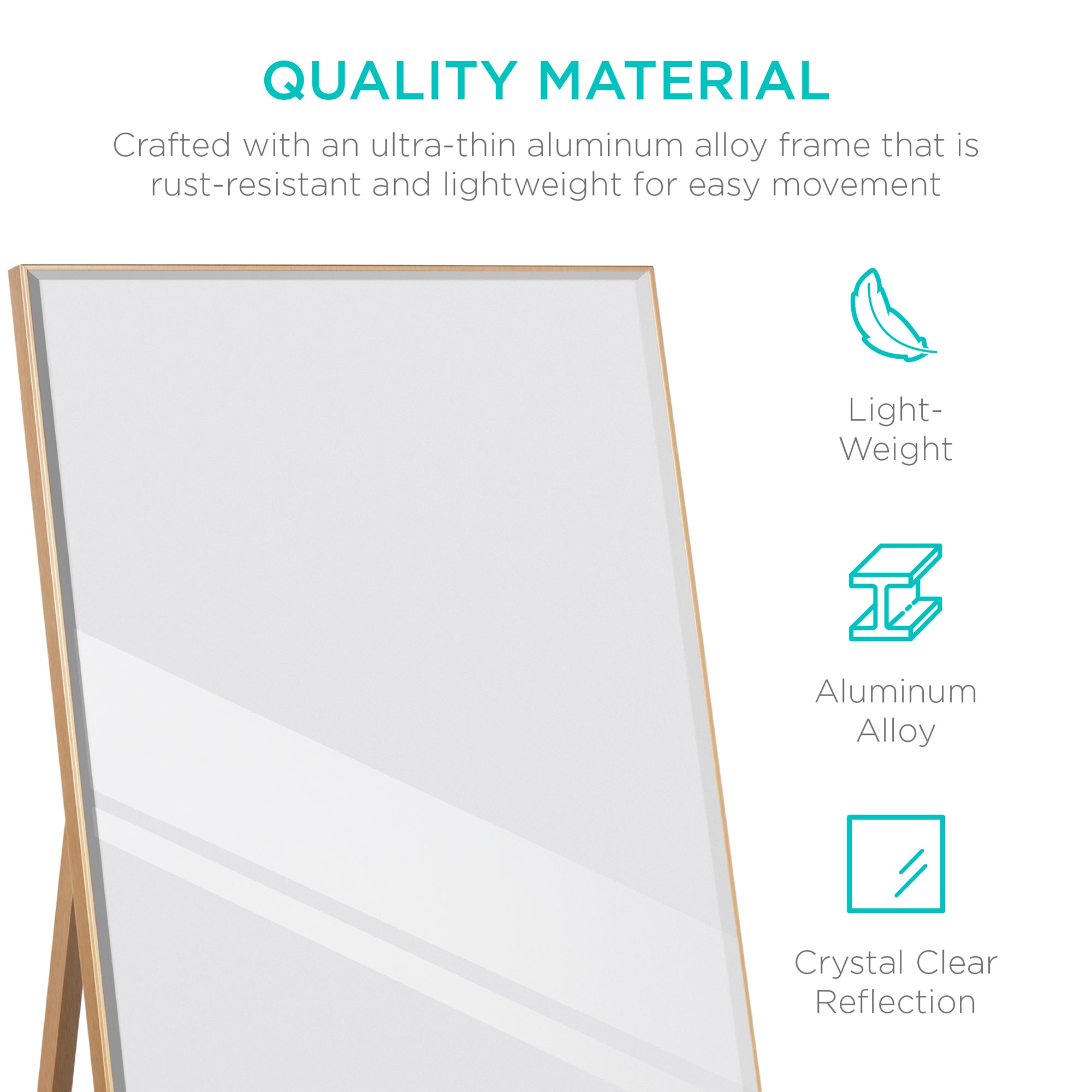 Large Full Length Mirror, Wall Hanging & Leaning Floor Mirror - 65x22in