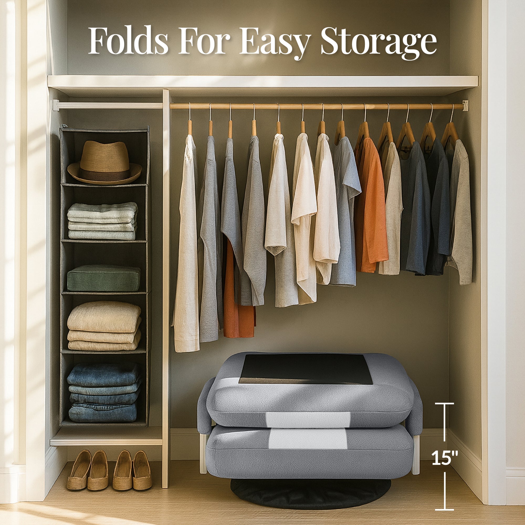 Gaming Floor Chair w/ 360-Degree Swivel, Armrest, Adjustable Backrest