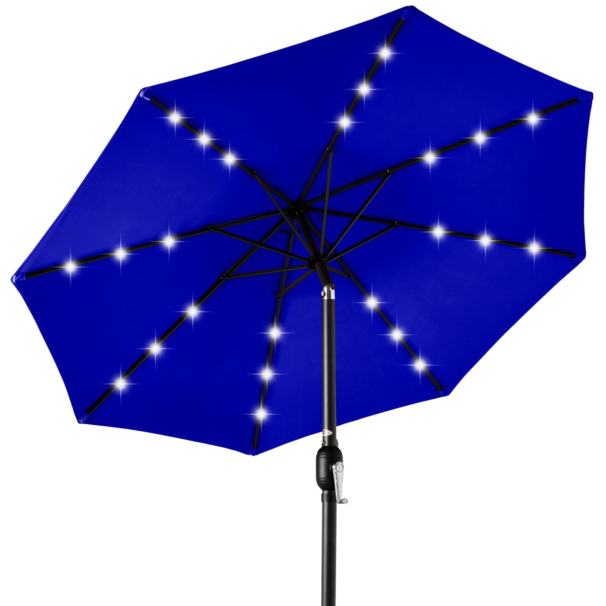 Solar LED Lighted Patio Umbrella w/ Tilt Adjustment, UV-Resistant - 10ft