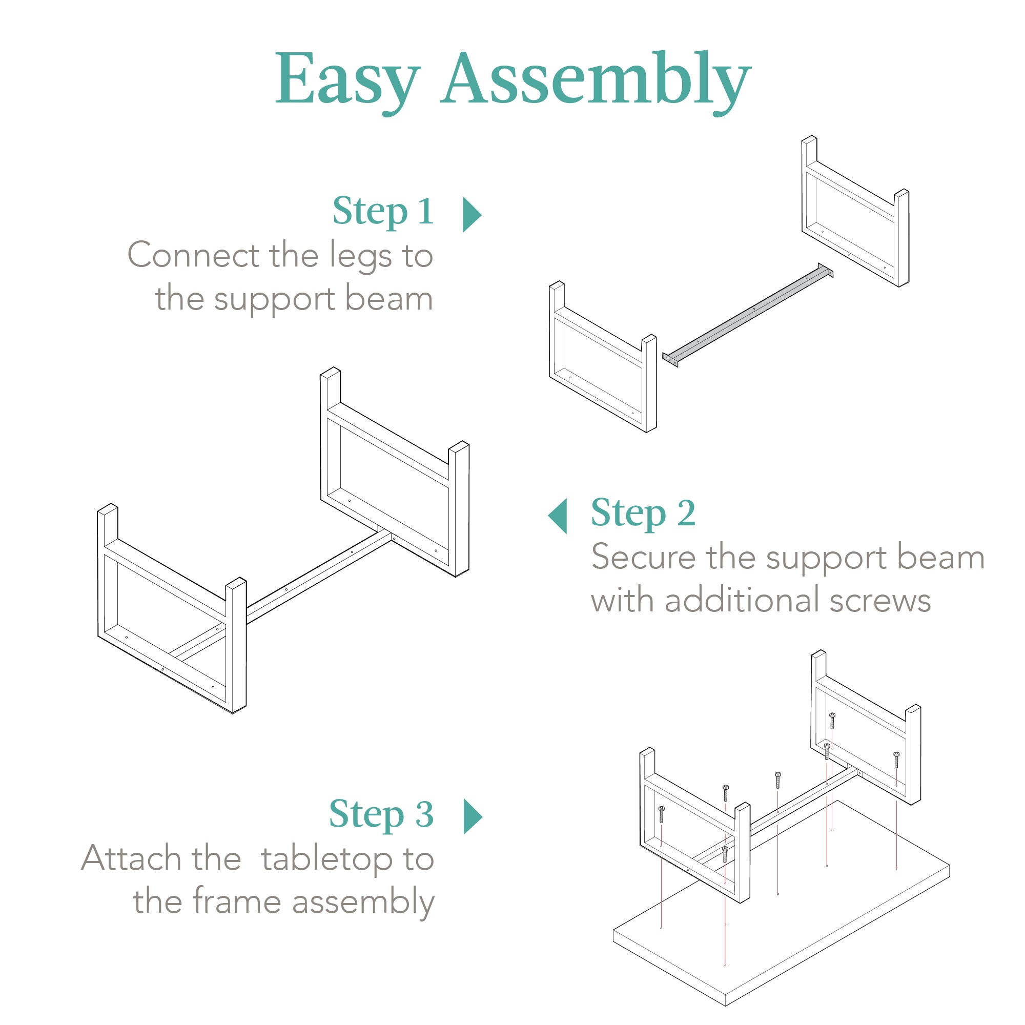 Modern Butcher Block Top Rectangular Coffee Table w/ Metal Legs - 44in