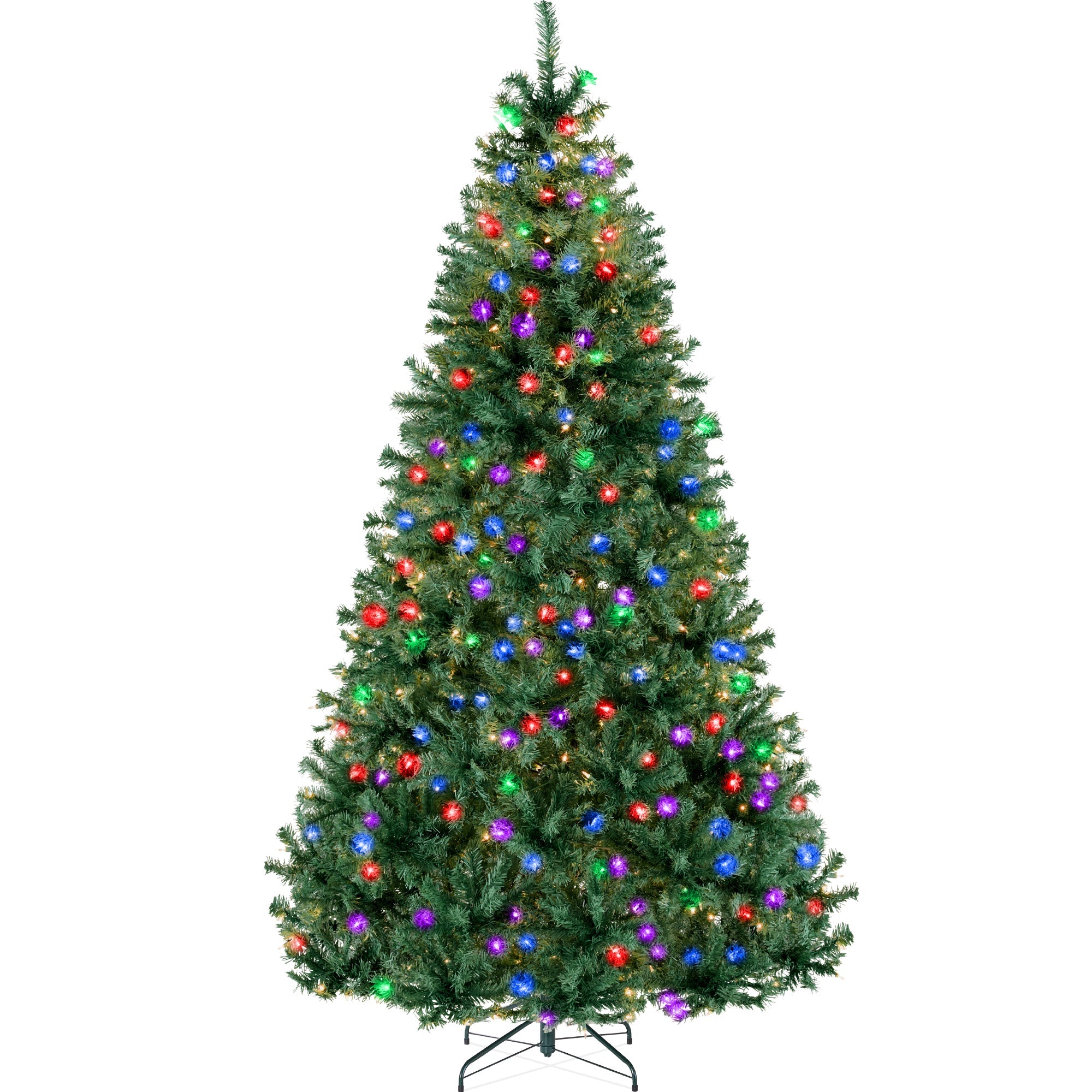 Premium Artificial Pre-Lit Pine Christmas Tree w/ 1,000 Tips, 250 Lights