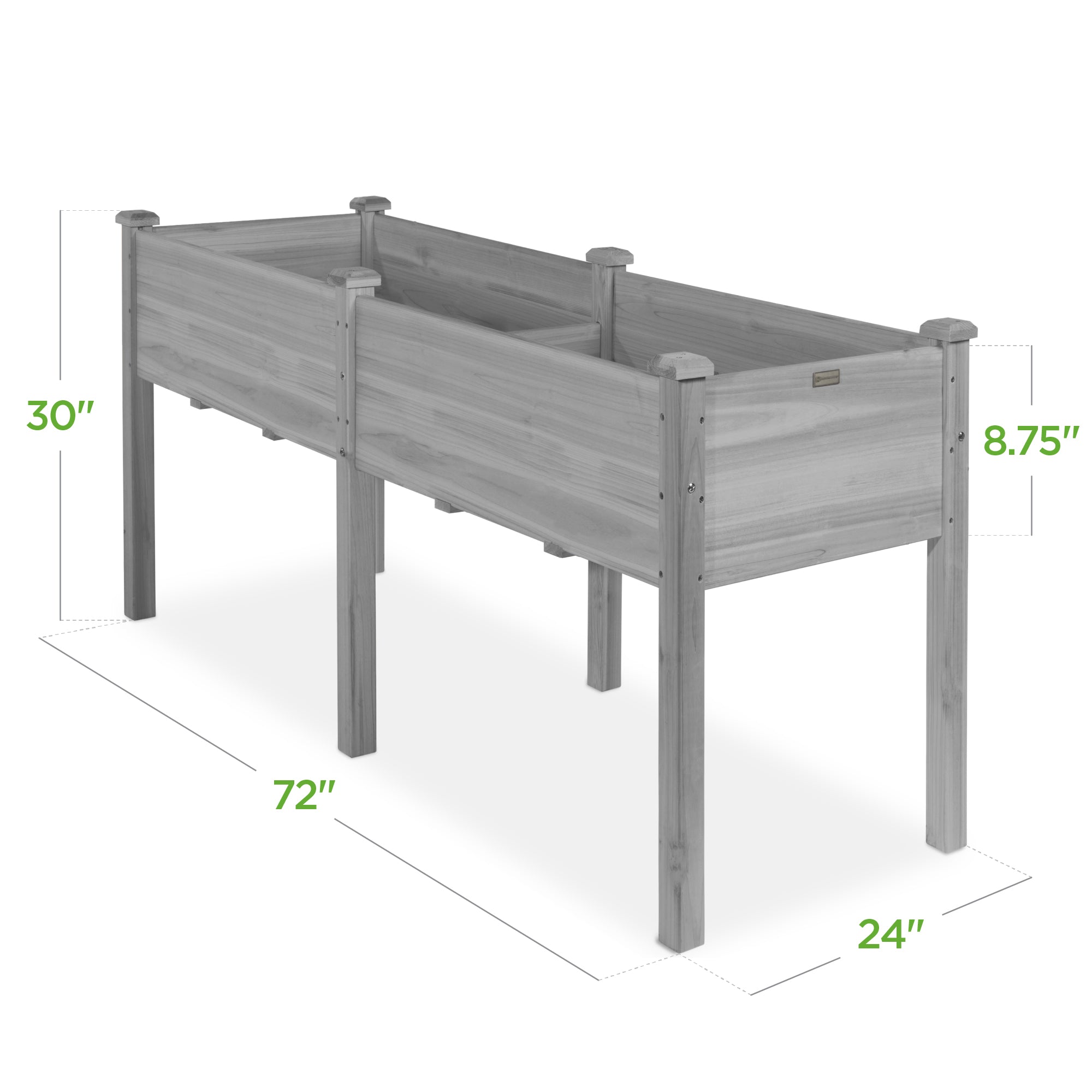Raised Garden Bed, Elevated Wood Garden Planter Stand - 72x24x30in
