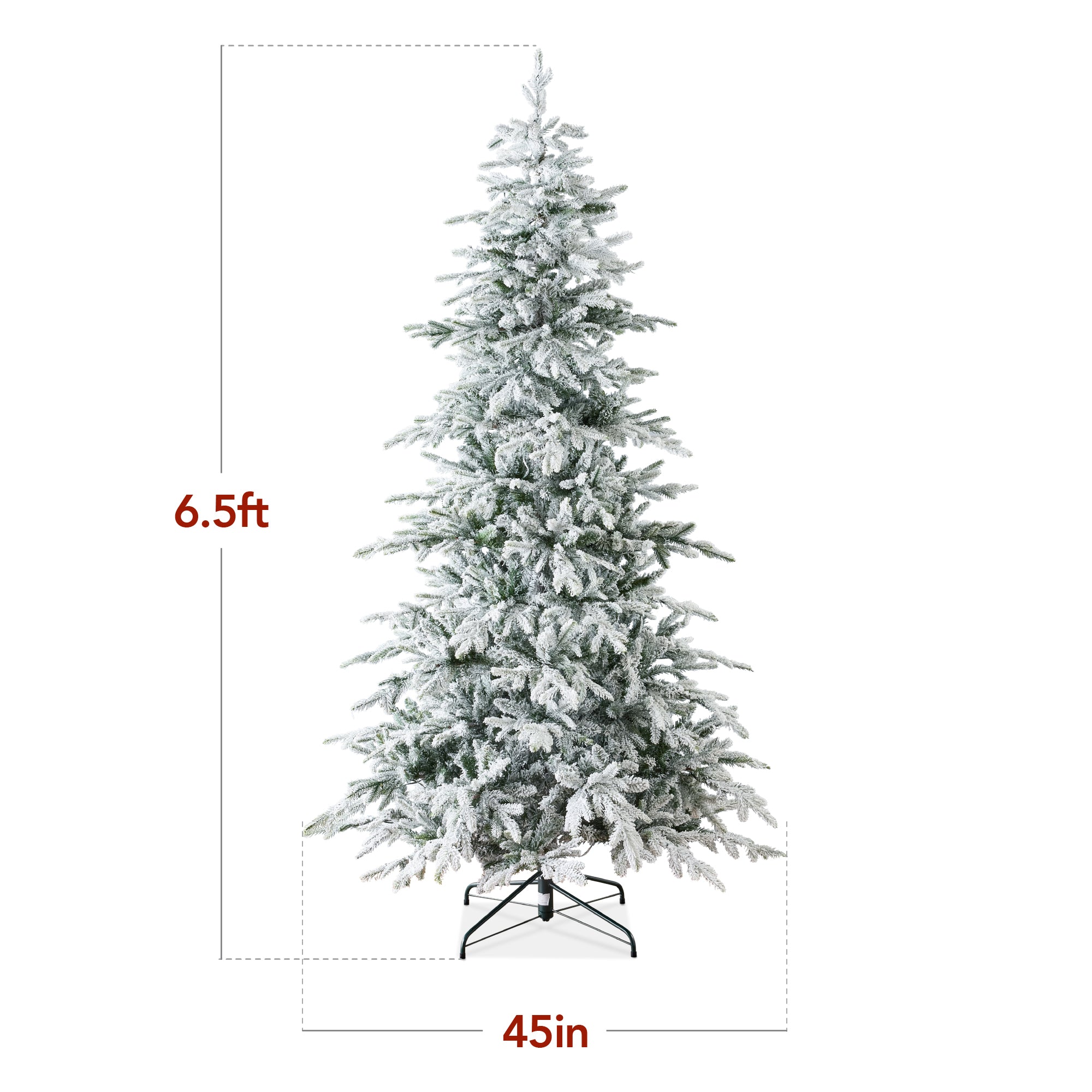 Pre-Lit Flocked Artificial Aspen Noble Fir Christmas Tree w/ Metal Stand