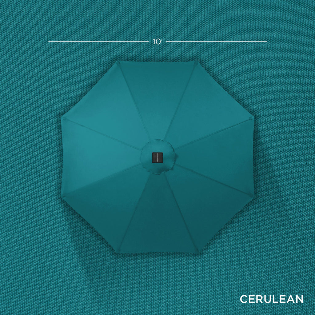 Solar LED Lighted Patio Umbrella w/ Tilt Adjustment, UV-Resistant - 10ft