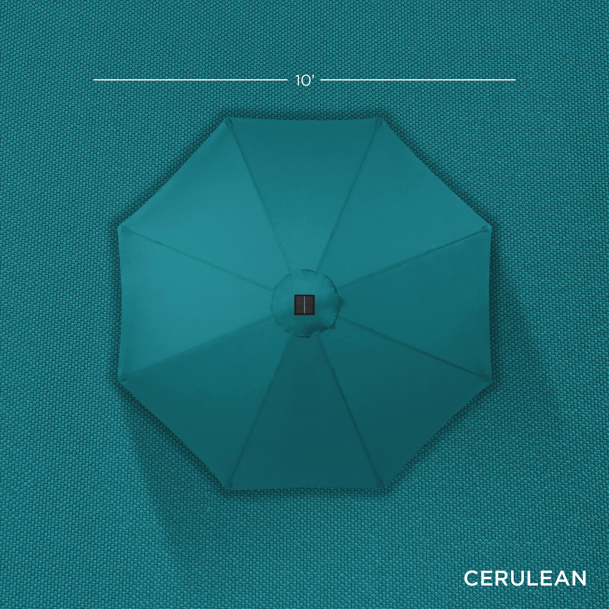 Solar LED Lighted Patio Umbrella w/ Tilt Adjustment, UV-Resistant - 10ft