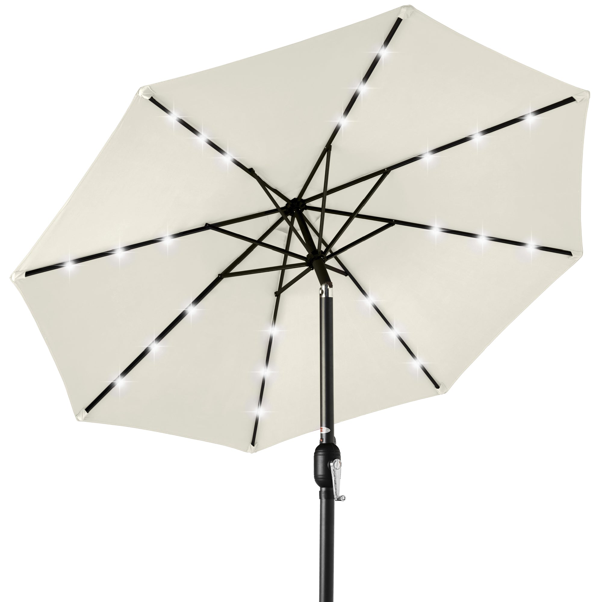 Solar LED Lighted Patio Umbrella w/ Tilt Adjustment, UV-Resistant - 10ft