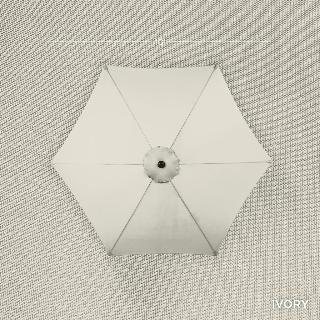 Outdoor Steel Market Patio Umbrella Decoration w/ Tilt, Crank Lift - 10ft