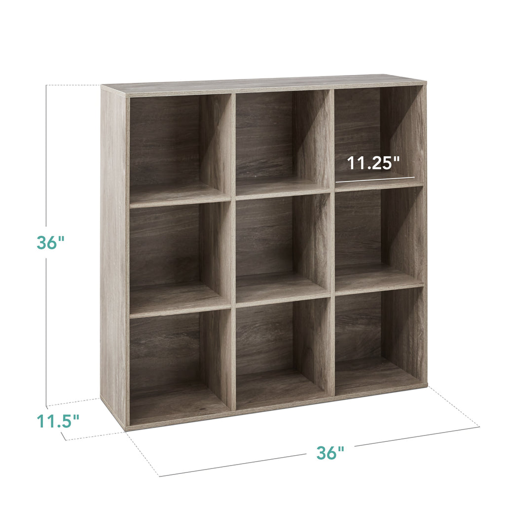 9-Cube Bookshelf Storage Display w/ 3 Removable Panels, Customizable Design