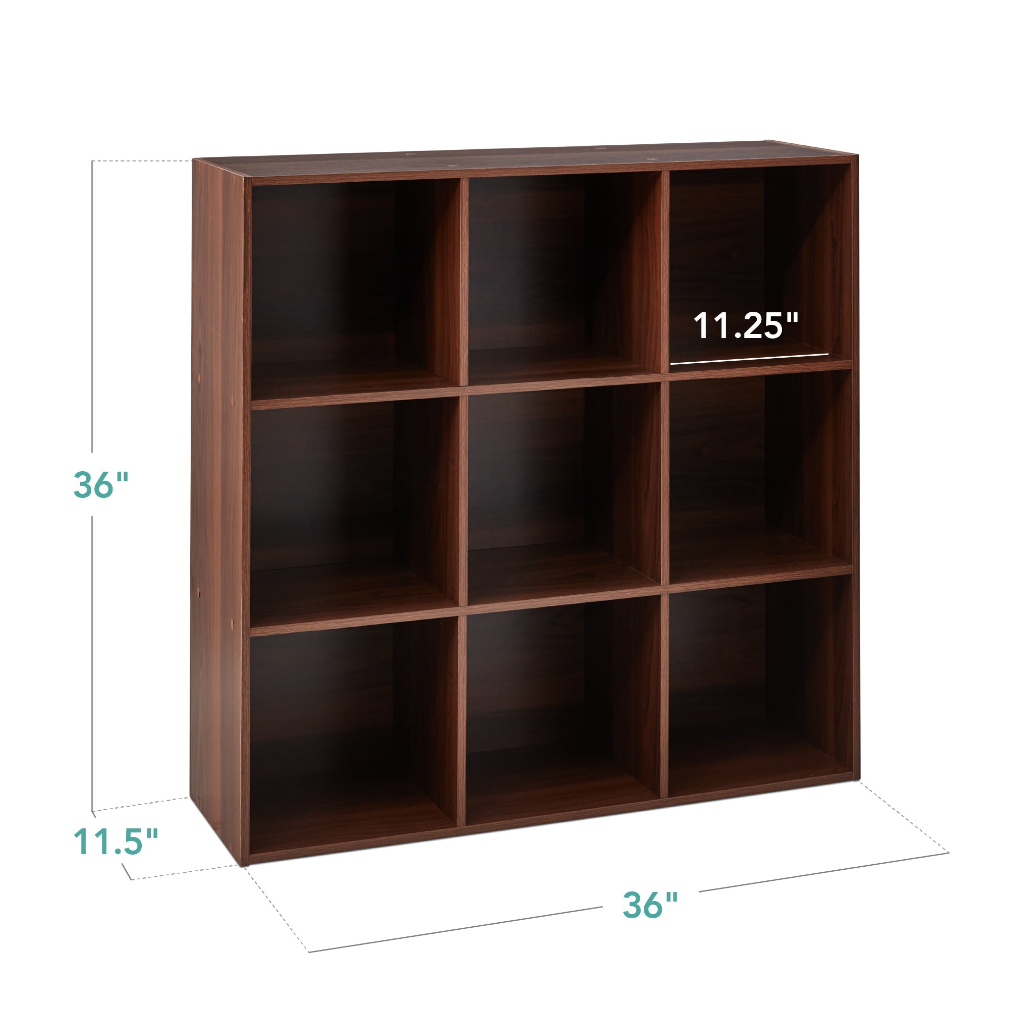 9-Cube Bookshelf Storage Display w/ 3 Removable Panels, Customizable Design