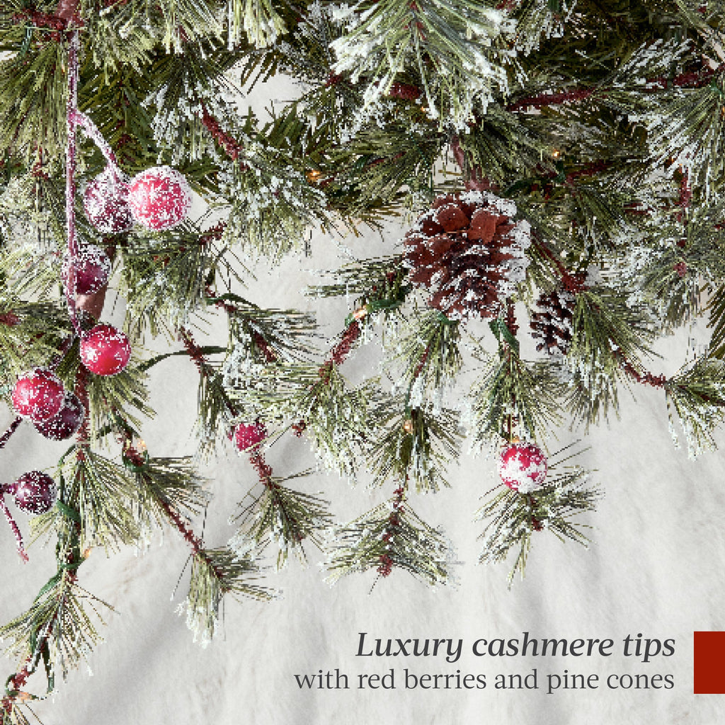 Pre-Lit Premium Semi-Flocked Cashmere Christmas Tree