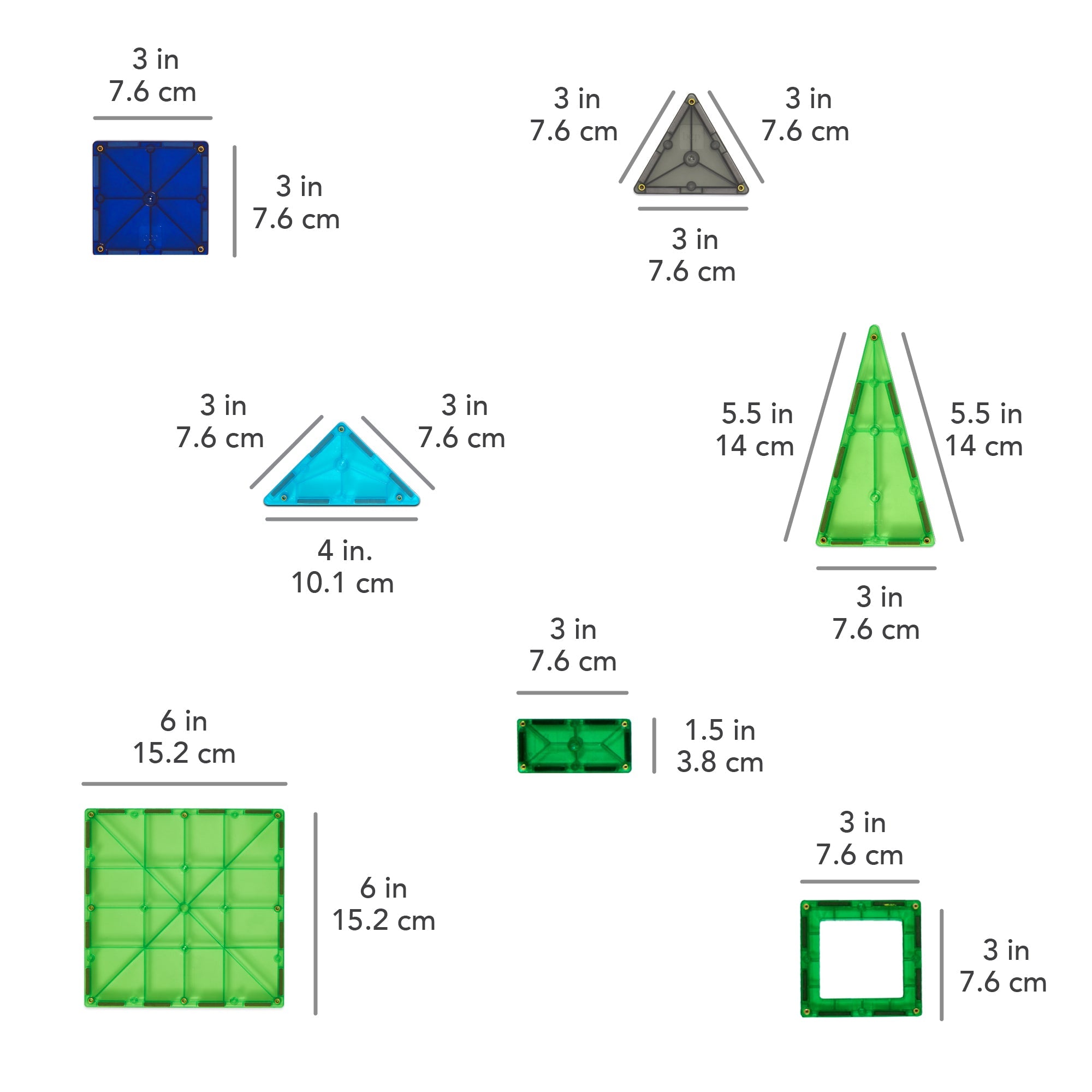 110-Piece Kids Magnetic Tiles STEM Construction Toy Building Block Set
