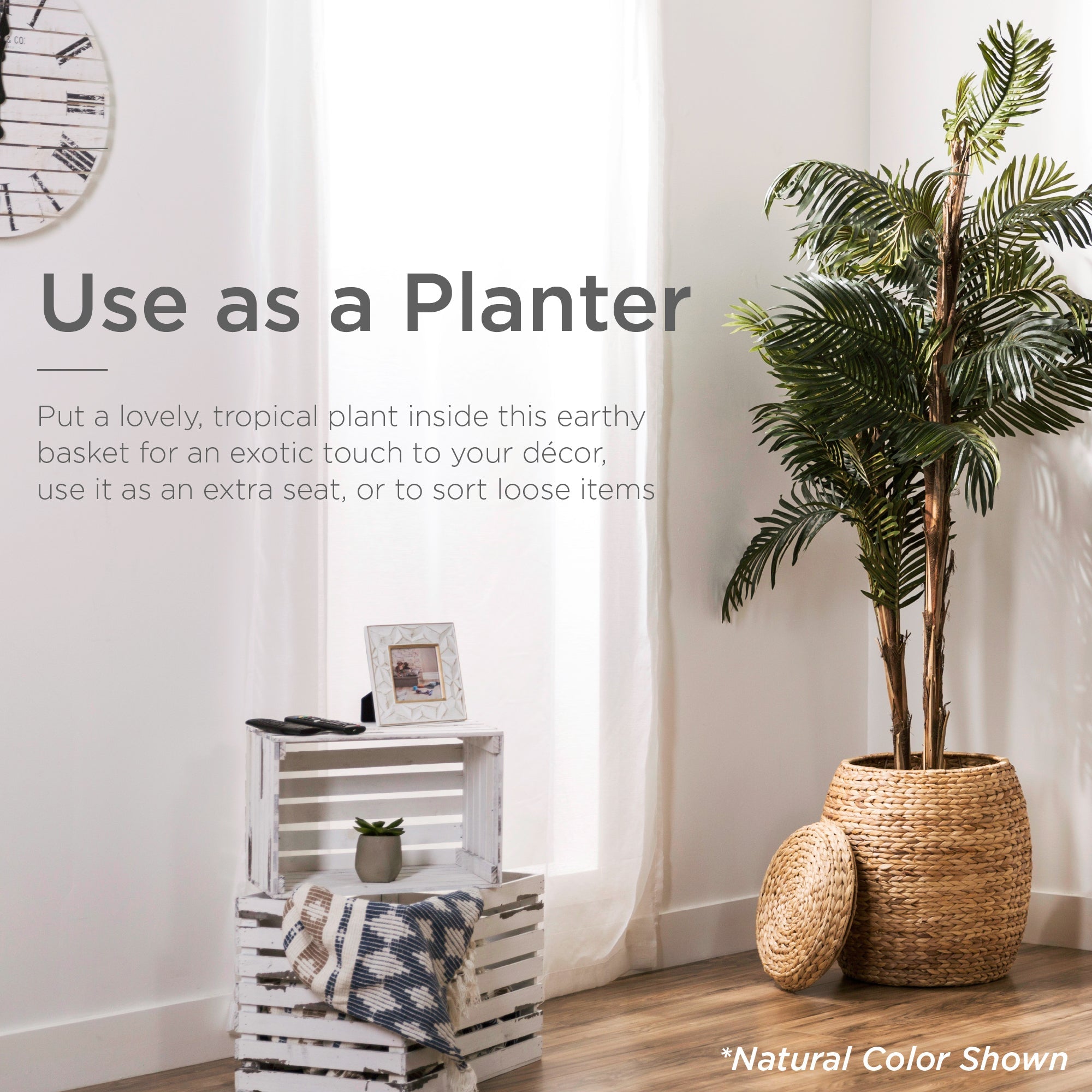 Multipurpose Hyacinth Storage Tote Basket