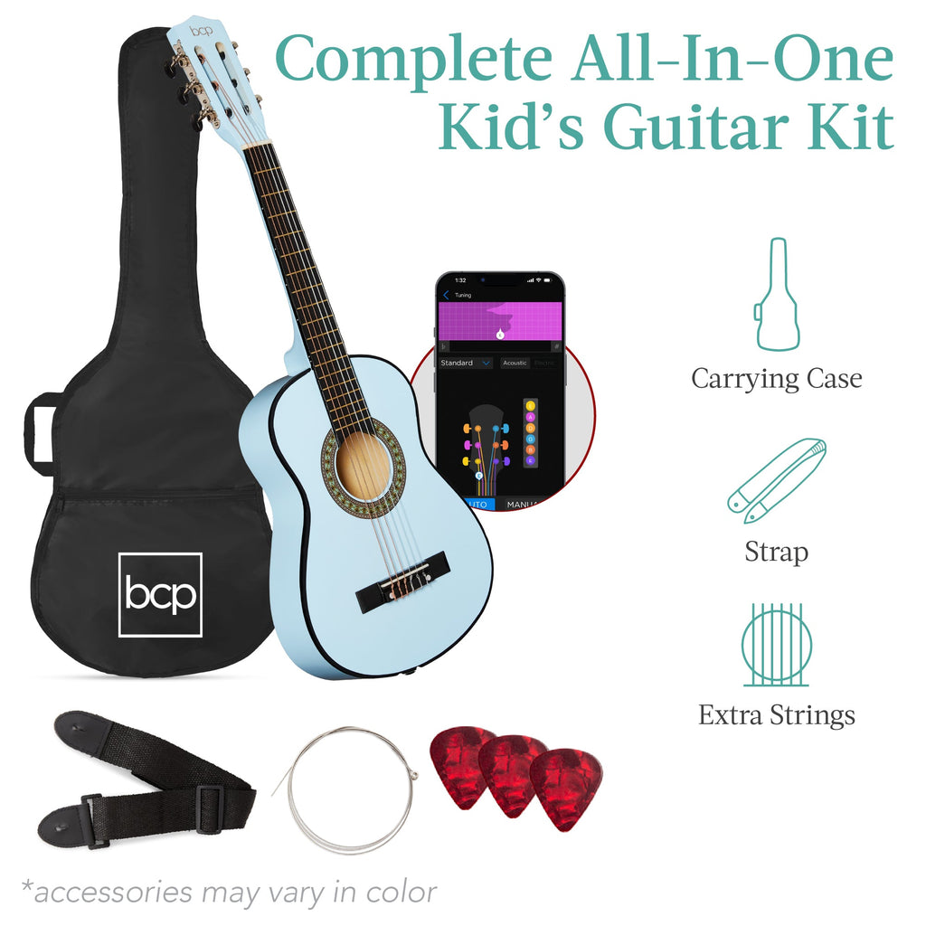 Kids Acoustic Guitar Beginner Starter Kit w/ Carrying Case - 30in