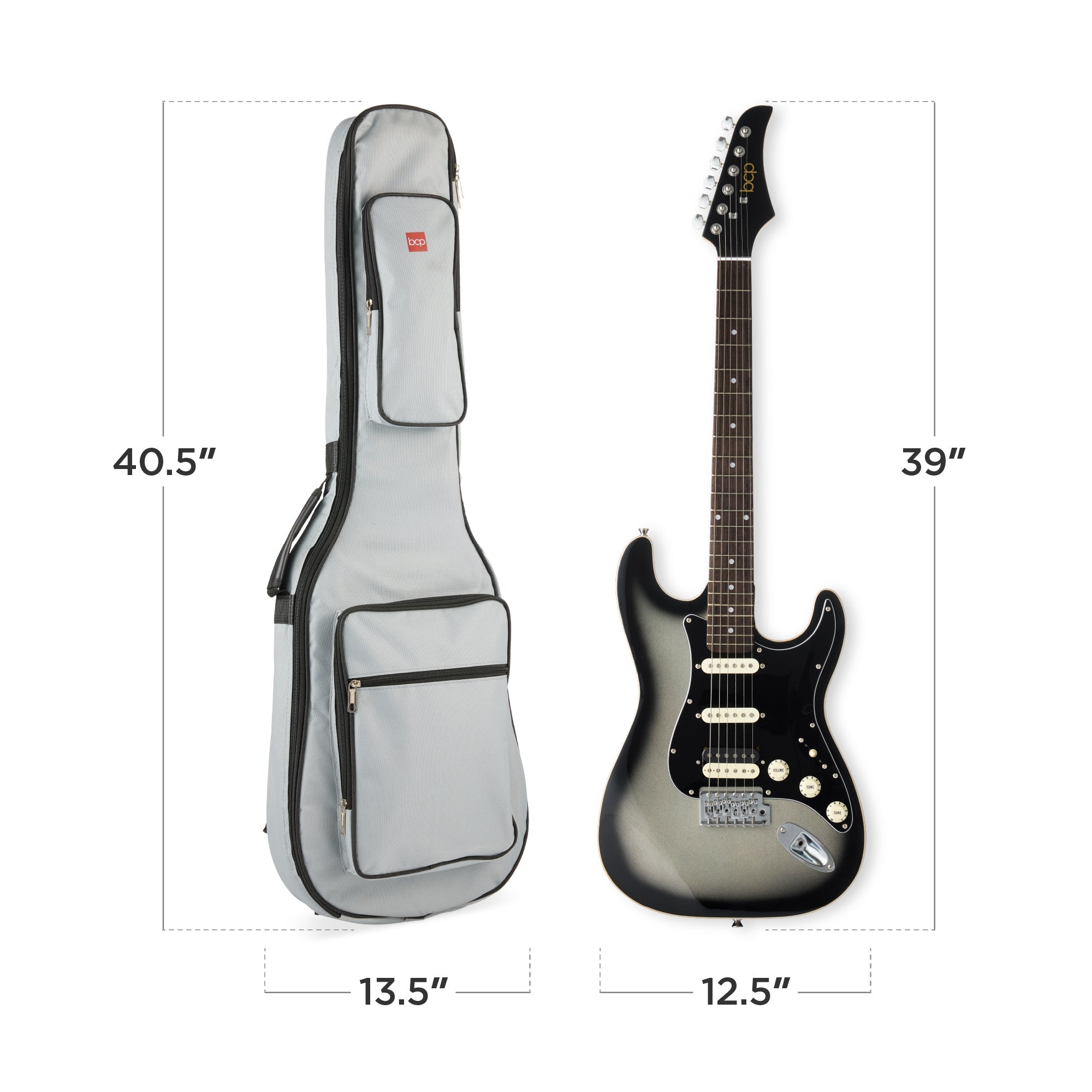 Beginner Electric Guitar Kit w/ Headphone Amp, Padded Gig Bag, Headphones