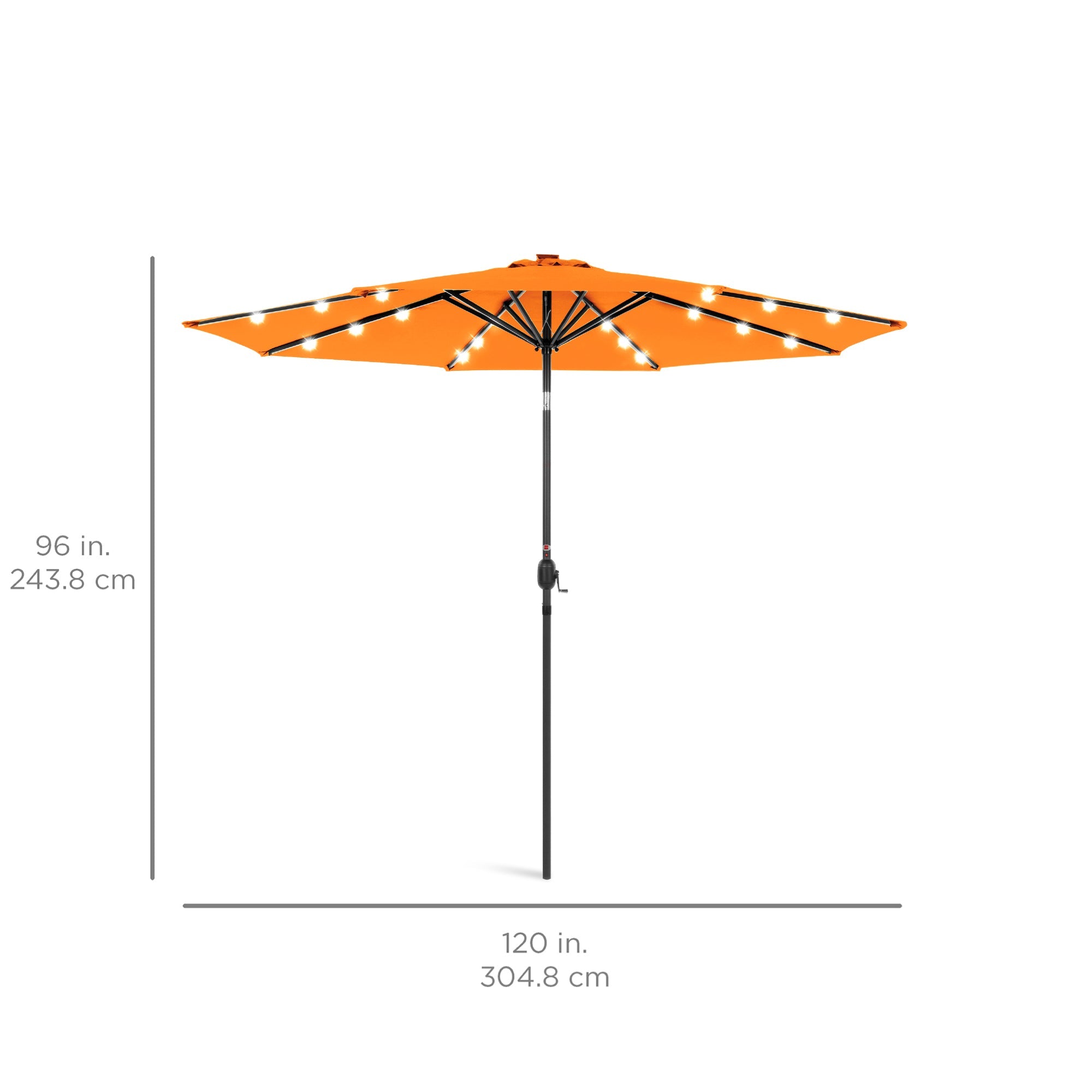 Solar LED Lighted Patio Umbrella w/ Tilt Adjustment, UV-Resistant - 10ft