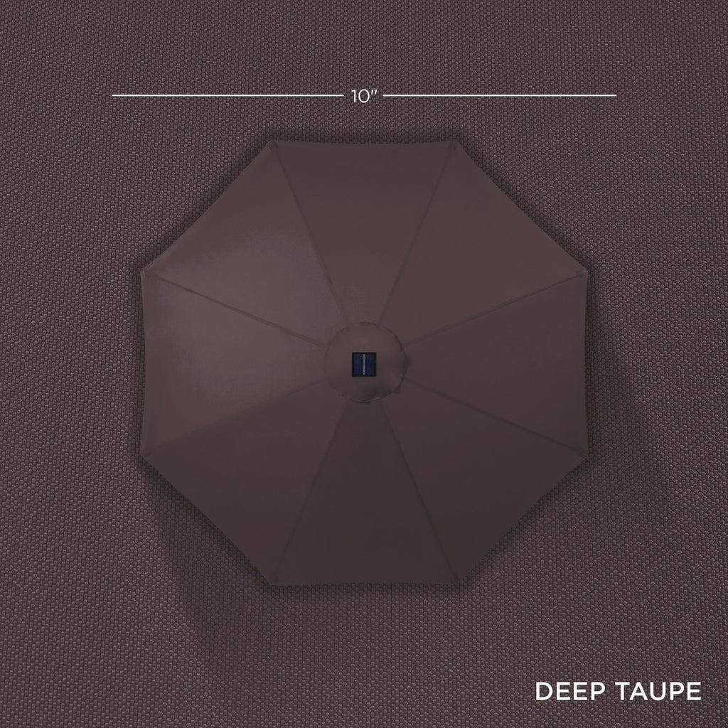 Solar LED Lighted Patio Umbrella w/ Tilt Adjustment, UV-Resistant - 10ft