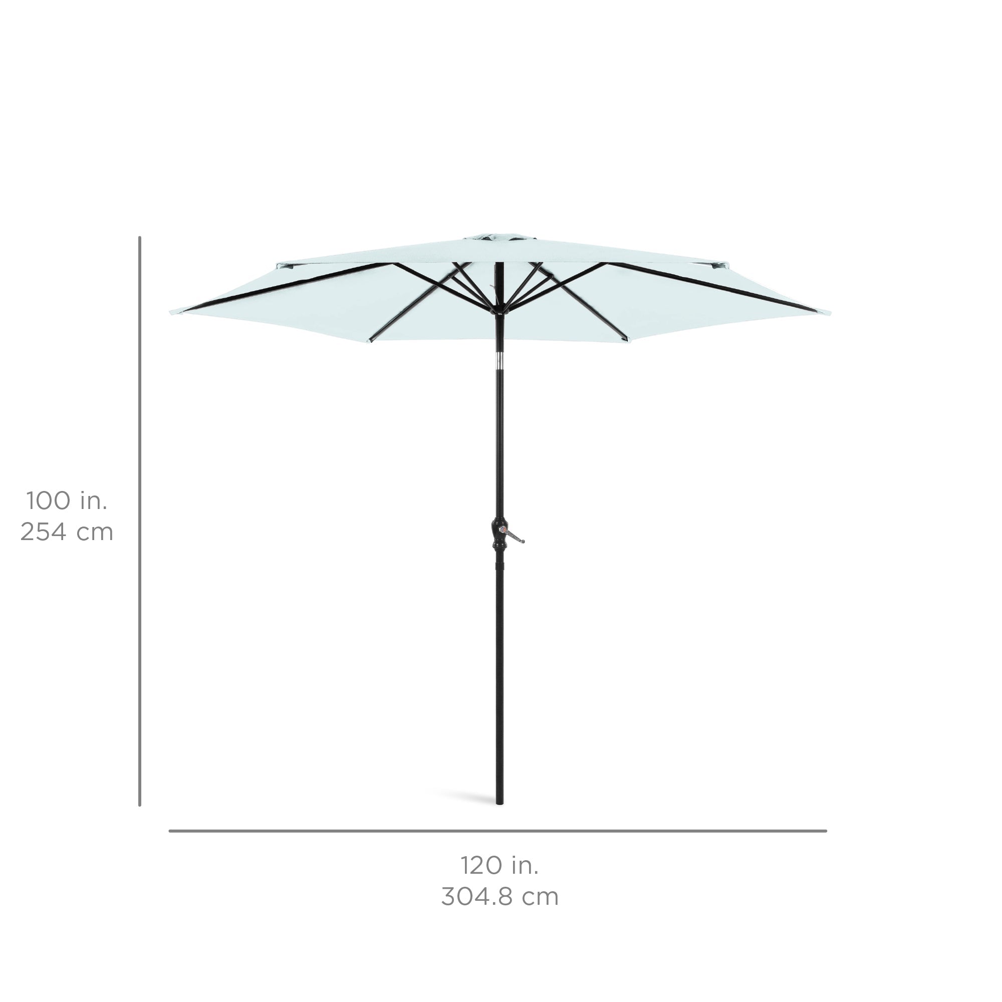 Outdoor Steel Market Patio Umbrella Decoration w/ Tilt, Crank Lift - 10ft