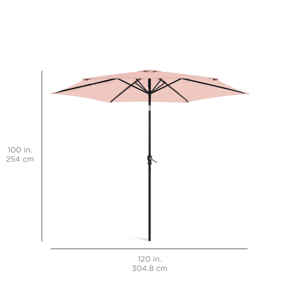 Outdoor Steel Market Patio Umbrella Decoration w/ Tilt, Crank Lift - 10ft