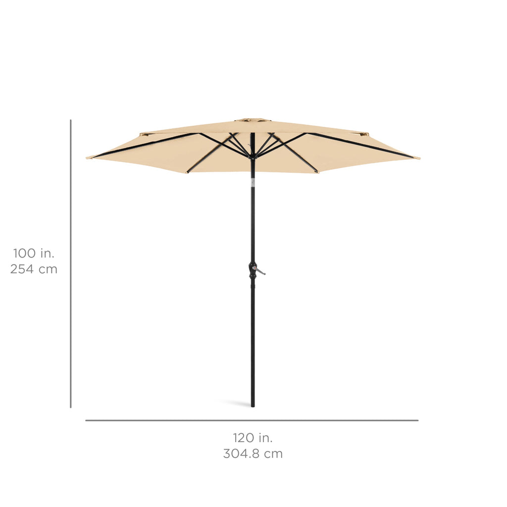Outdoor Steel Market Patio Umbrella Decoration w/ Tilt, Crank Lift - 10ft