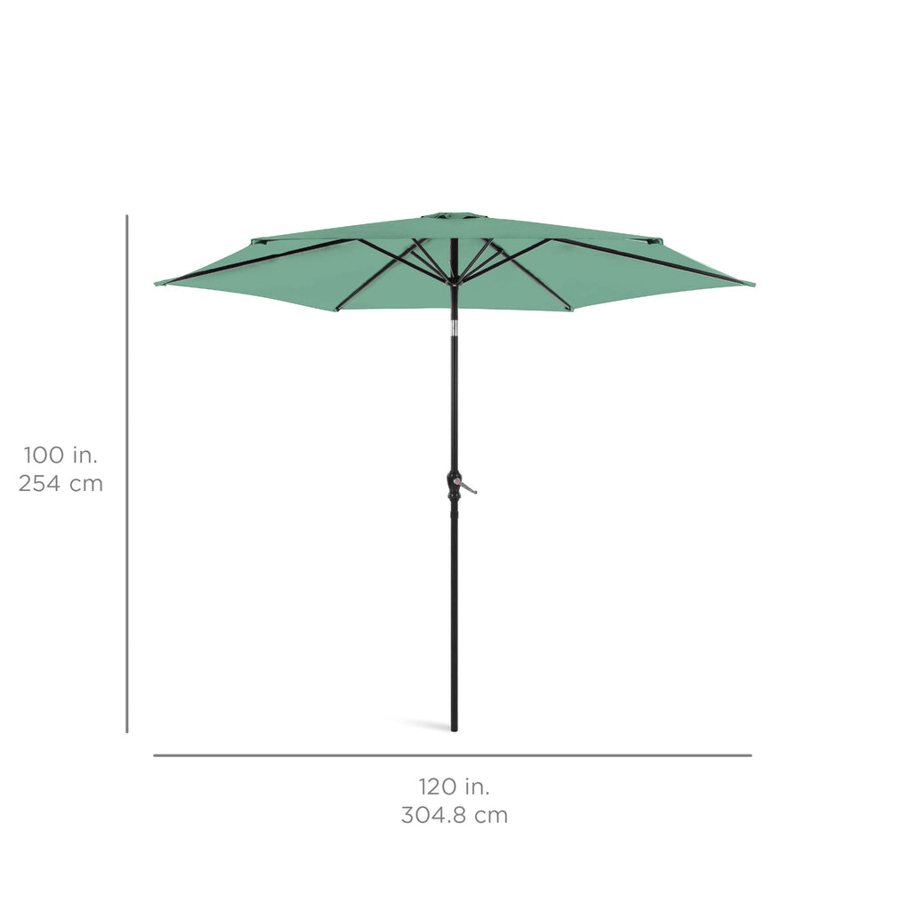 Outdoor Steel Market Patio Umbrella Decoration w/ Tilt, Crank Lift - 10ft