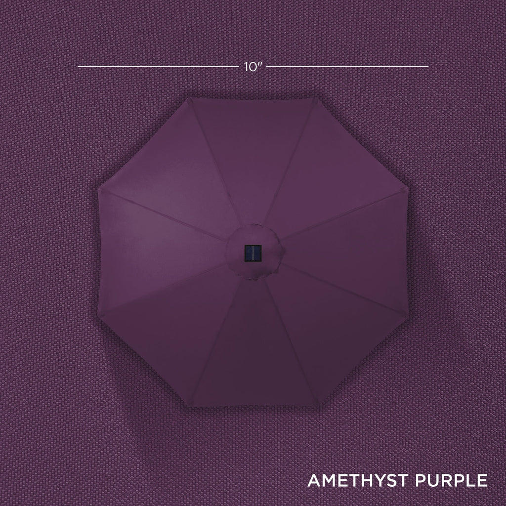 Solar LED Lighted Patio Umbrella w/ Tilt Adjustment, UV-Resistant - 10ft