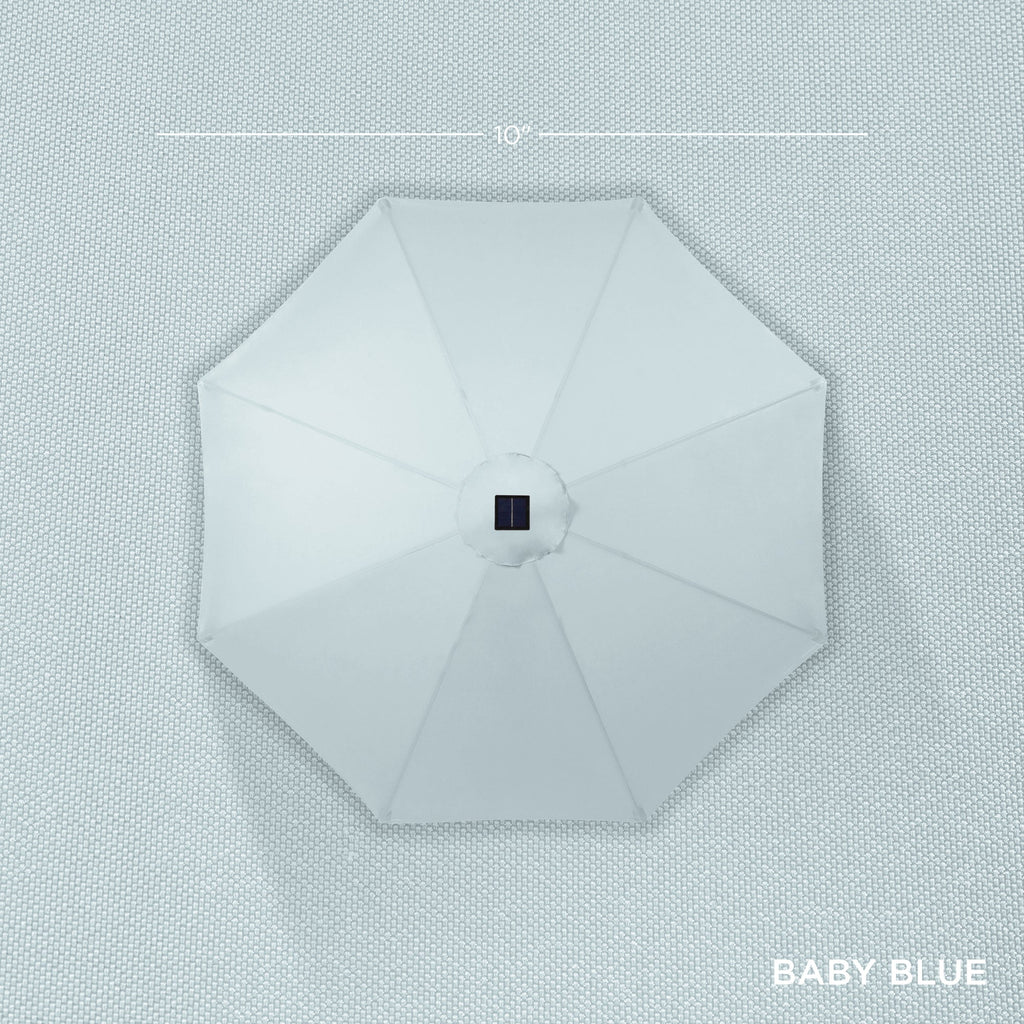 Solar LED Lighted Patio Umbrella w/ Tilt Adjustment, UV-Resistant - 10ft