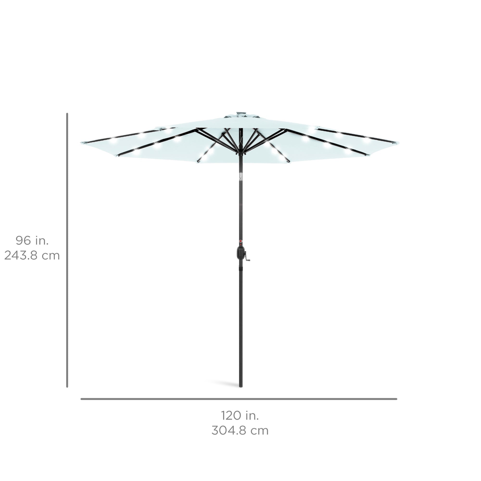 Solar LED Lighted Patio Umbrella w/ Tilt Adjustment, UV-Resistant - 10ft