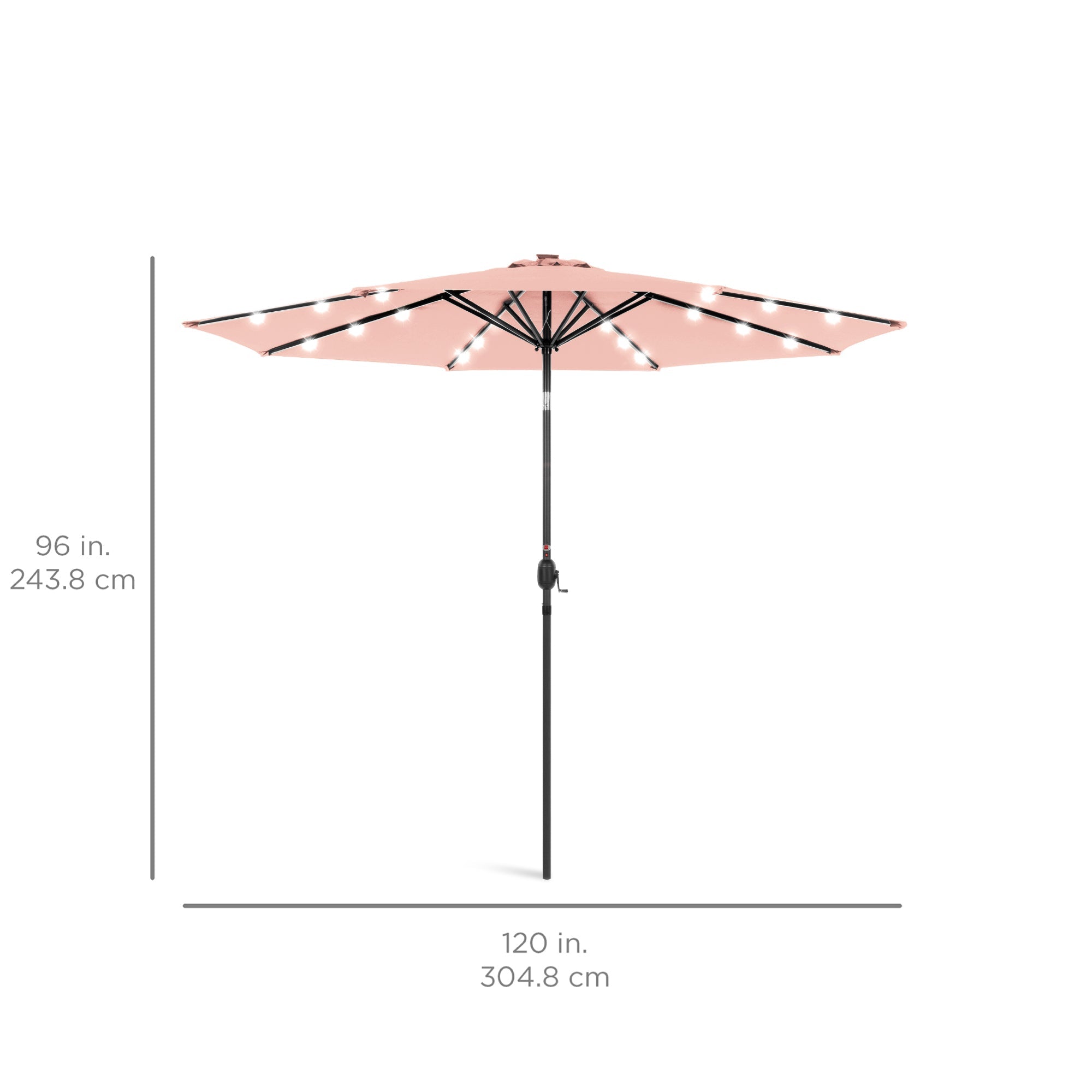 Solar LED Lighted Patio Umbrella w/ Tilt Adjustment, UV-Resistant - 10ft