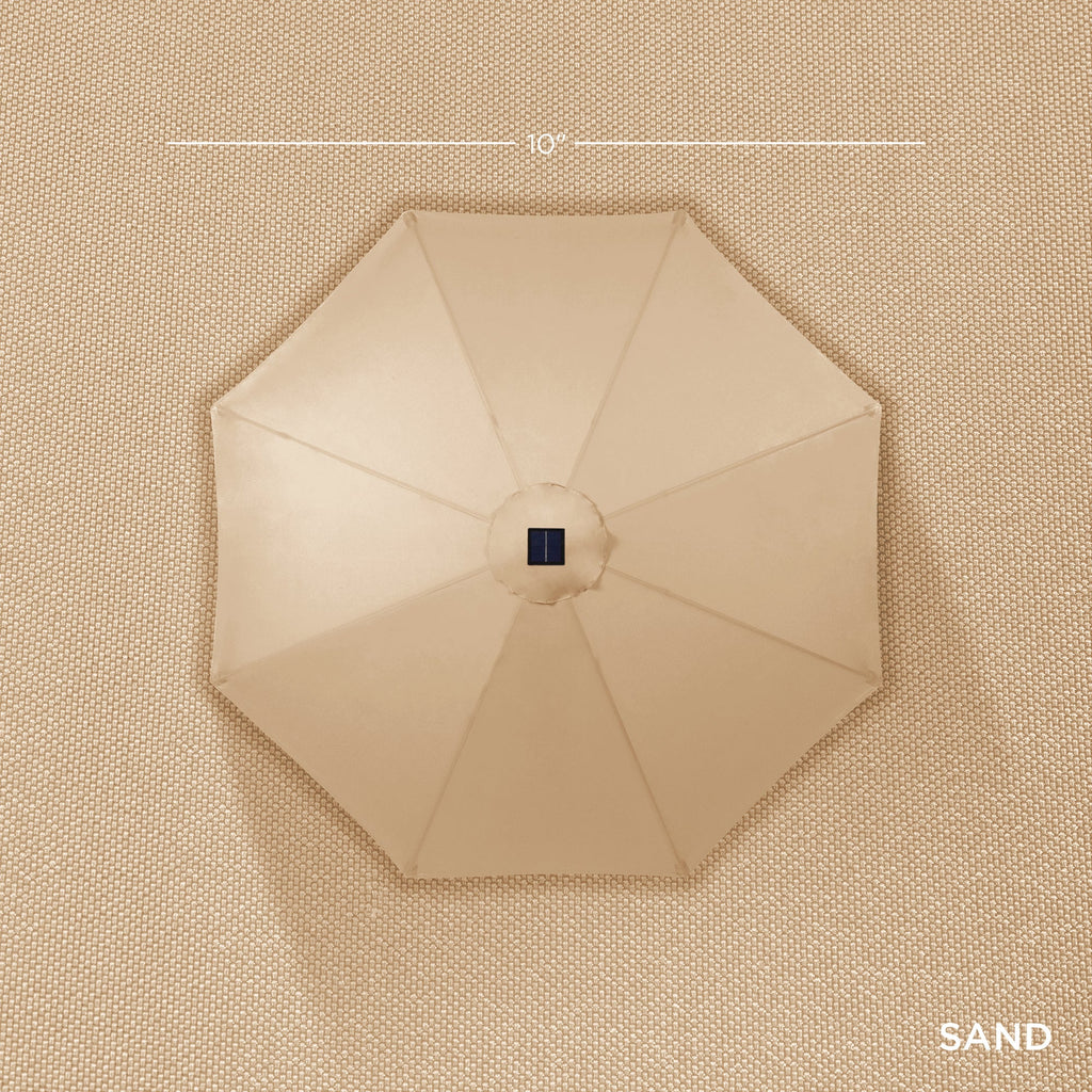 Solar LED Lighted Patio Umbrella w/ Tilt Adjustment, UV-Resistant - 10ft