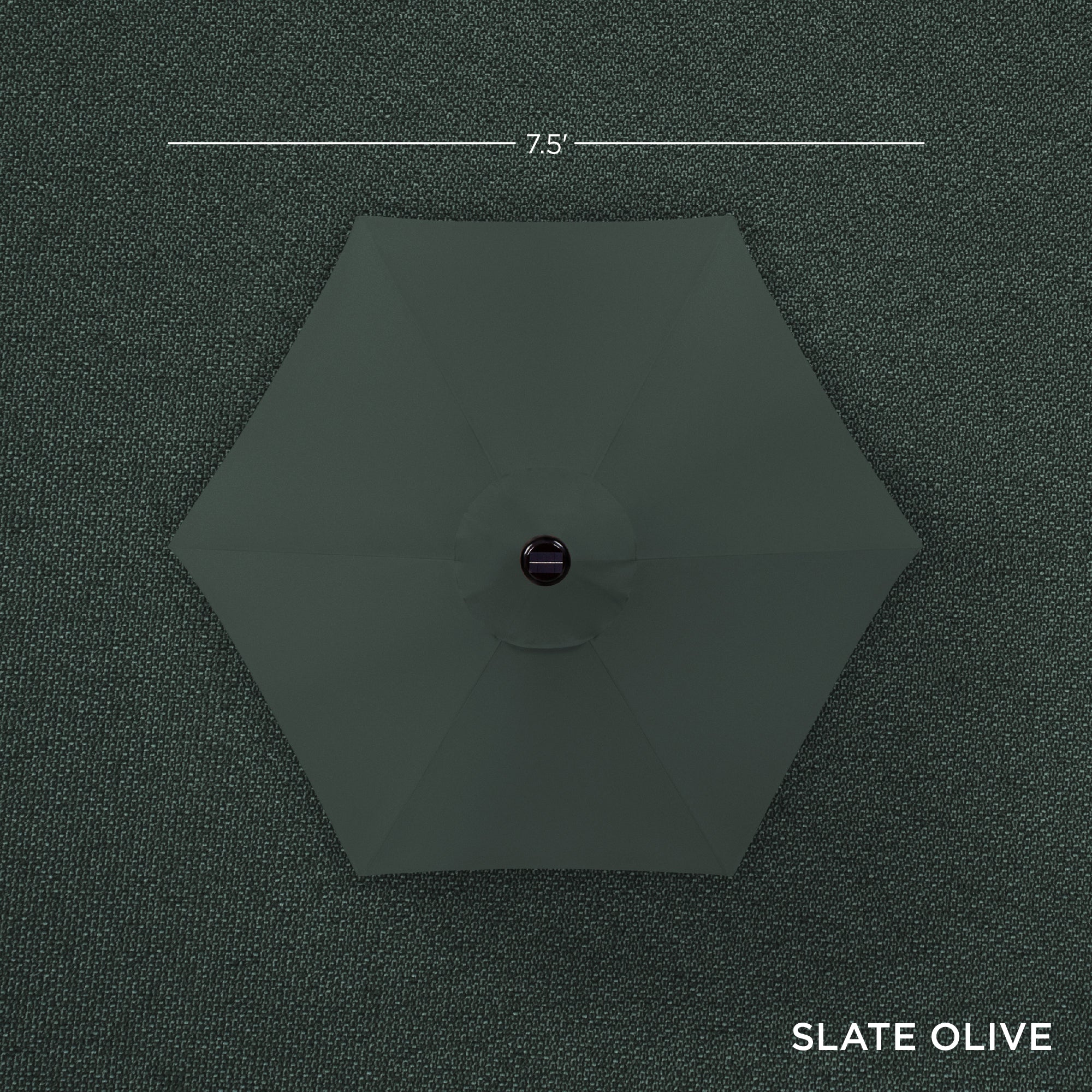 Outdoor Solar Patio Umbrella w/ Push Button Tilt, Crank Lift - 7.5ft