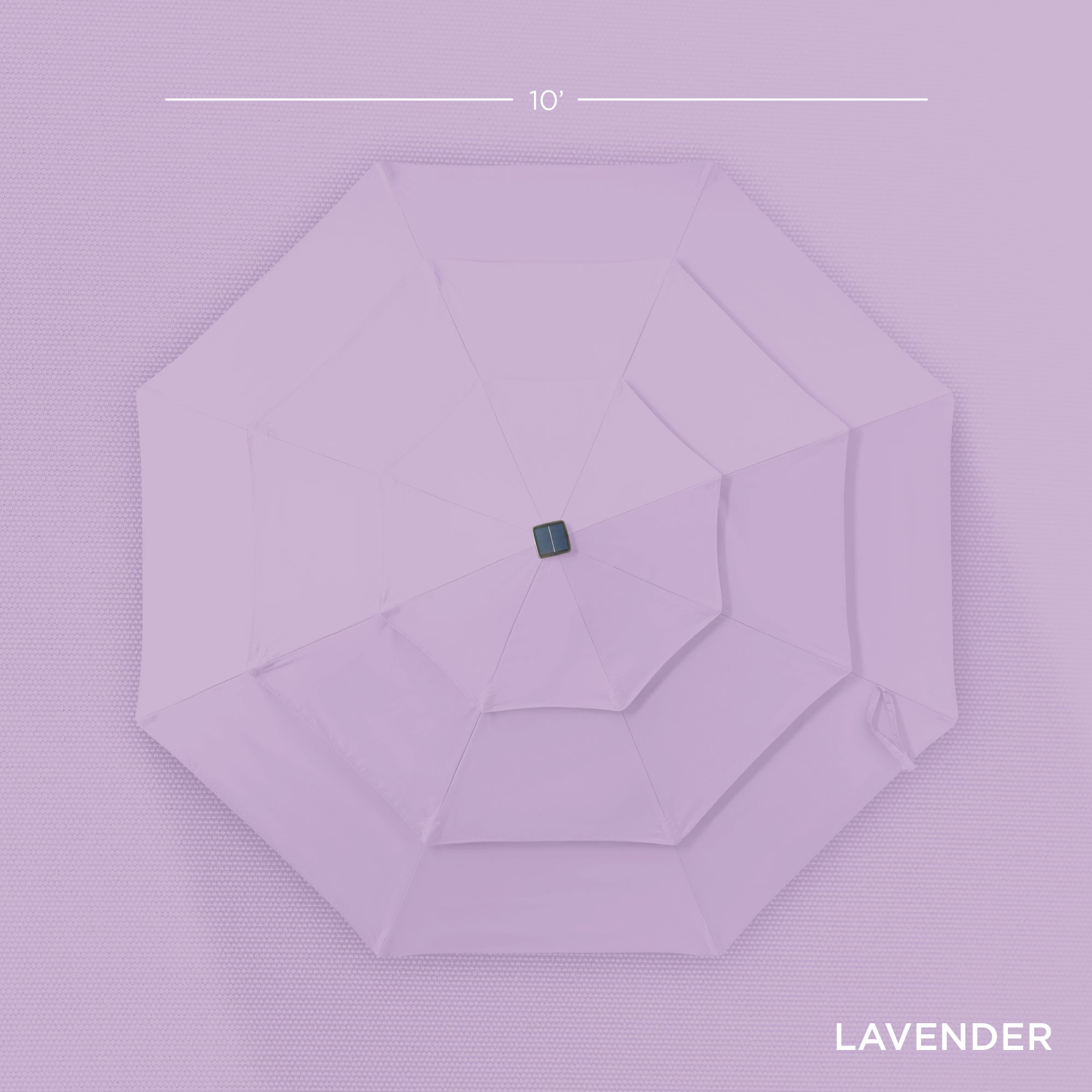 3-Tier Solar Patio Umbrella w/ LED Lights, Tilt Adjustment, Crank - 10ft