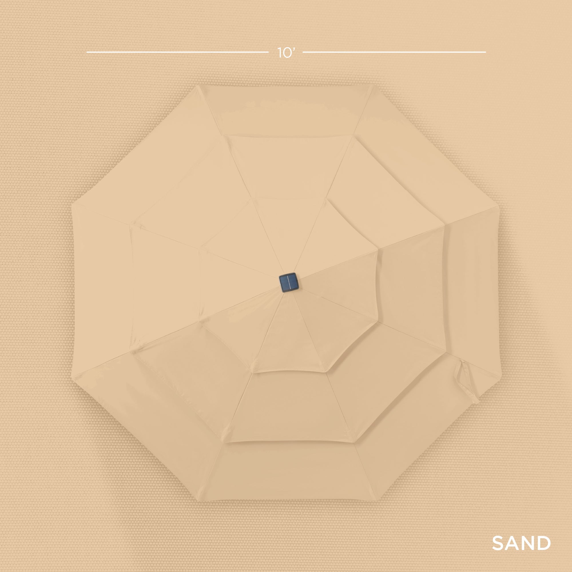 3-Tier Solar Patio Umbrella w/ LED Lights, Tilt Adjustment, Crank - 10ft