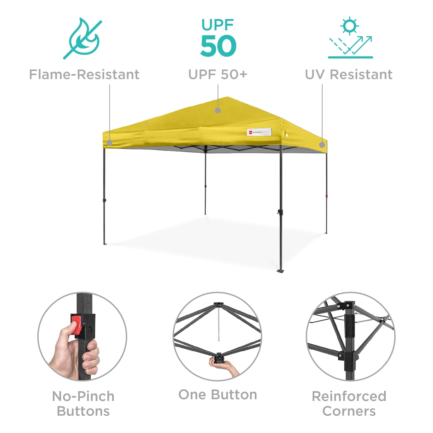 One-Person Setup Instant Pop Up Canopy w/ Case, 4 Weight Bags - 8x8ft