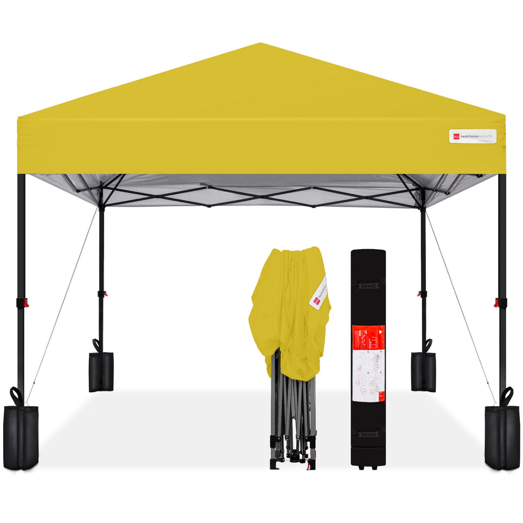 One-Person Setup Instant Pop Up Canopy w/ Case, 4 Weight Bags - 12x12ft